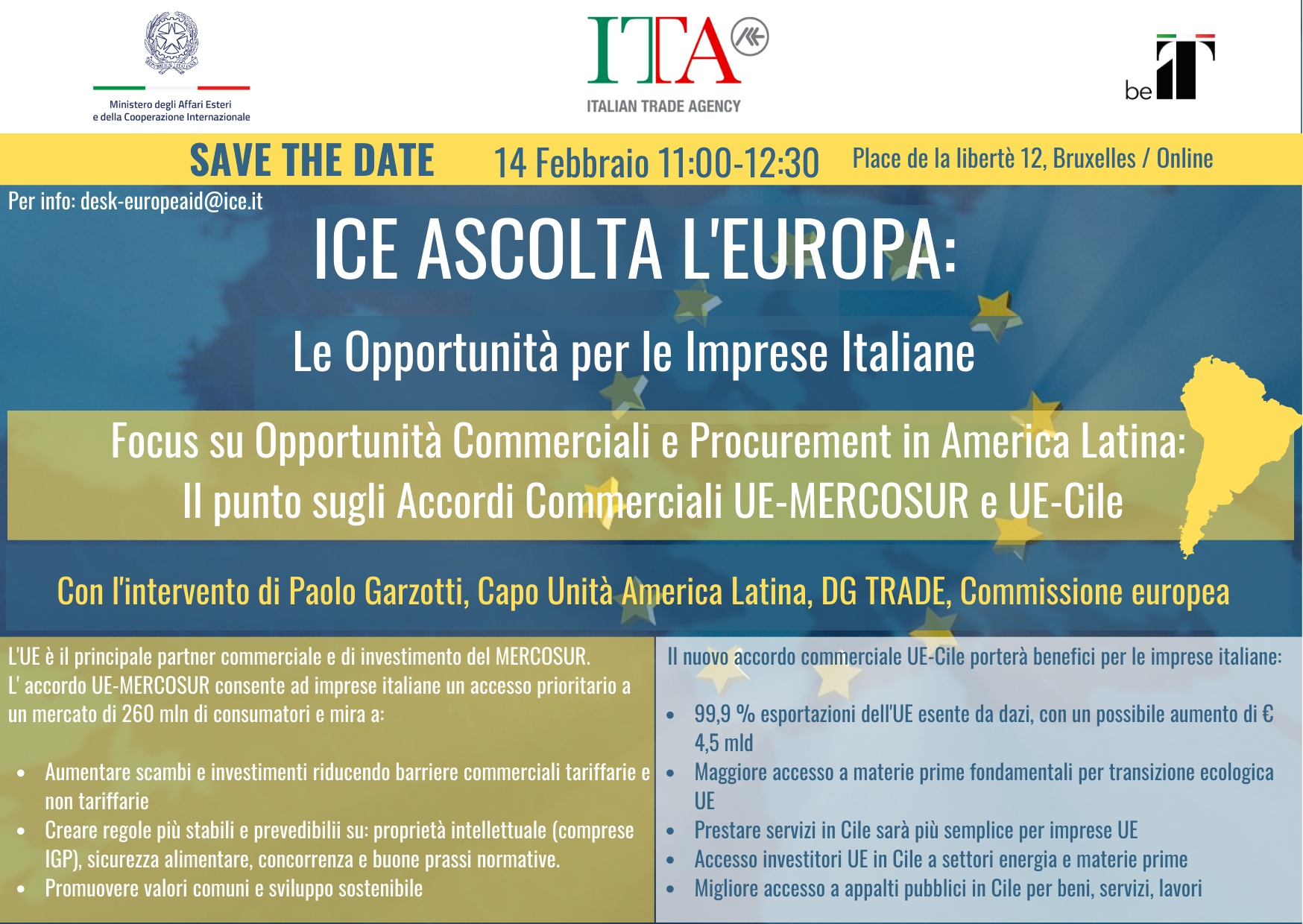 ICE ascolta l'Europa: le opportunità per le imprese italiane dall'America Latina
