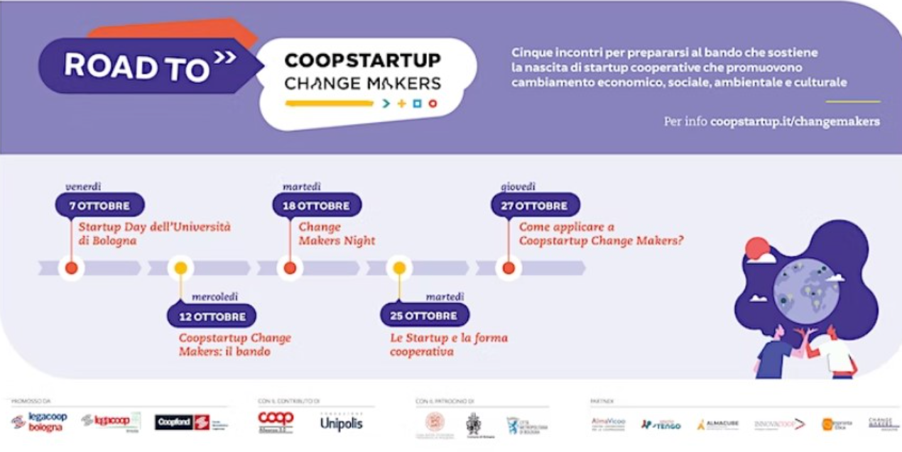 Road to Coopstartup Changemakers: cinque incontri per aiutarti a creare la tua startup