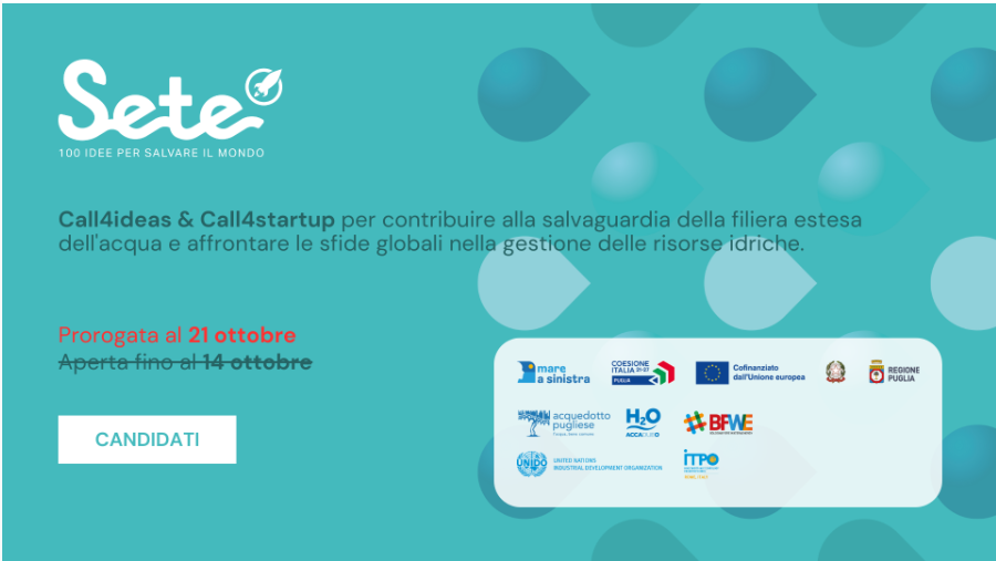 Ancora qualche giorno per partecipare alla call SETE: 100 idee per salvare il mondo