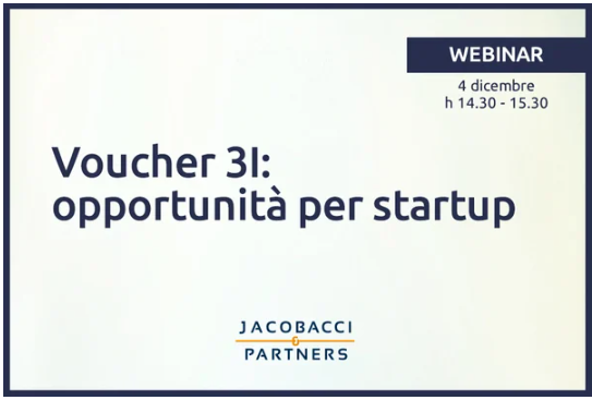 Webinar: Voucher 3I: opportunità per startup