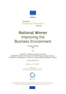 L'attestato di National Winner - EEPI